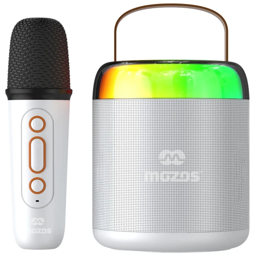 Głośnik z mikrofonem do karaoke dla dzieci MOZOS MK-WHITE Bluetooth