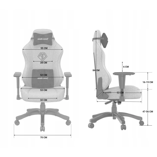 Fotel Anda Seat Phantom 3 Materiałowy Dark Grey