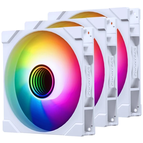 Wentylator Phanteks M25 Gen2 PWM D-RGB Fan 3-pack Reverse Blade 140mm - biały
