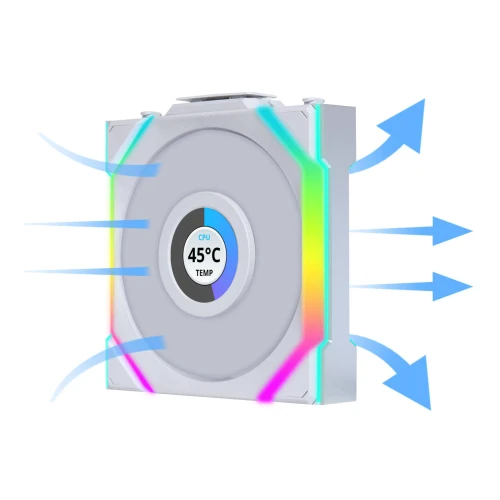 Wentylator Lian Li UNI FAN SL Wireless LCD ARGB PWM Biały – 120mm