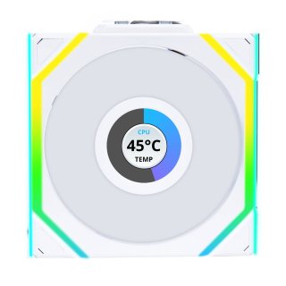Wentylator Lian Li UNI FAN SL Wireless LCD ARGB PWM Reverse Blade Biały – 120mm