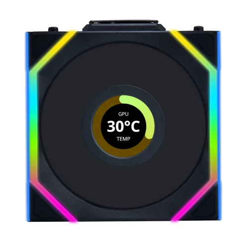 Wentylator Lian Li UNI FAN SL Wireless LCD ARGB PWM Reverse Blade Czarny – 120mm