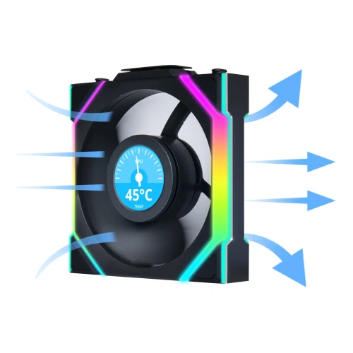 Wentylator Lian Li UNI FAN SL Wireless LCD ARGB PWM Czarny - 120mm  3-pack z kontrolerem