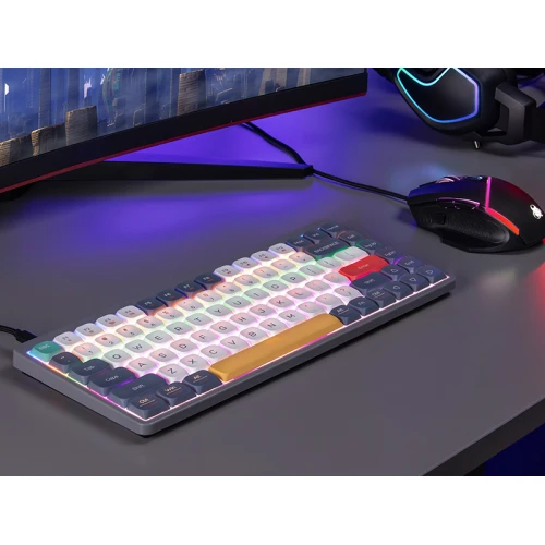 Klawiatura Tracer FINA 84 Grey Wireless Outemu Red