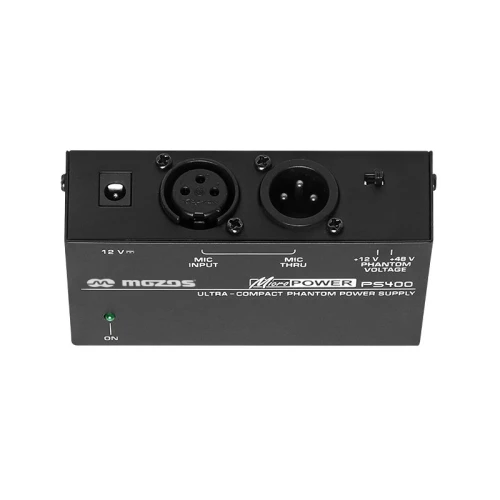 Zasilacz Phantom +12V / 48V do mikrofonów XLR MOZOS PS400