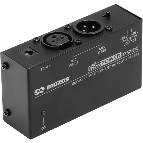 Zasilacz Phantom +12V / 48V do mikrofonów XLR MOZOS PS400