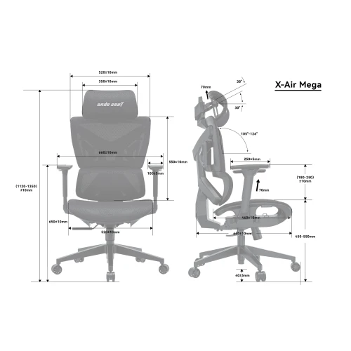 Fotel Anda Seat X-Air Mega Size XL Mesh Gray
