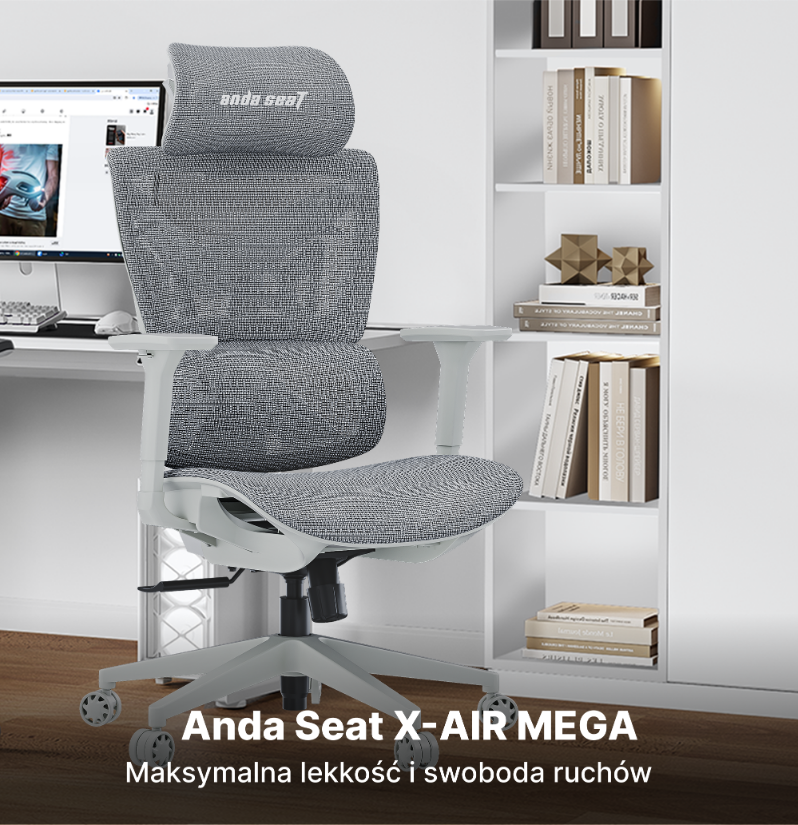 Fotel gamingowo biurowy Anda Seat X-Air Mega XL Mesh Grey