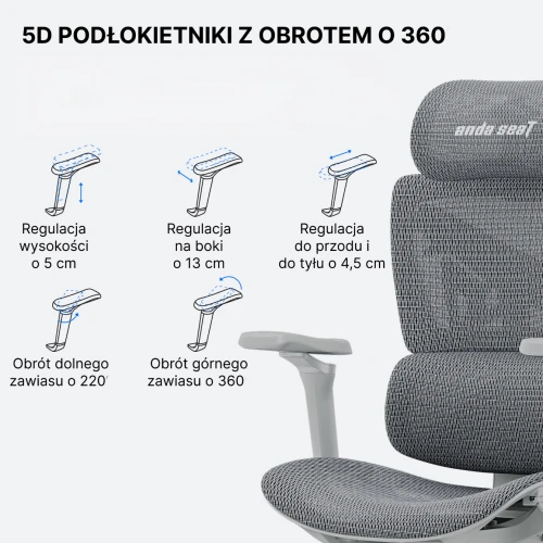 Fotel Anda Seat X-Air Pro Size XL Mesh Gray