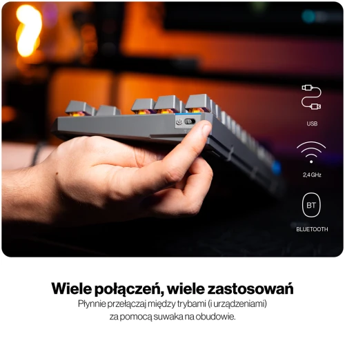 Klawiatura Endorfy Thock V2 TKL Wireless RGB Gateron Yellow