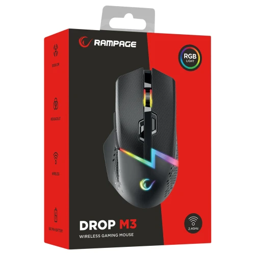 Mysz Rampage Drop M3 RGB Wireless Black