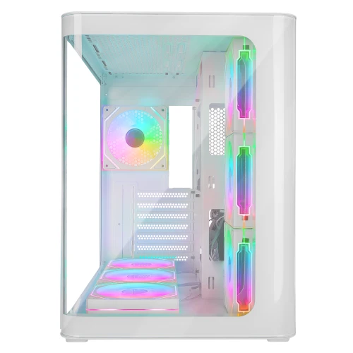 Obudowa Rampage Loopy RGB Infinity HUB Tempered Glass White