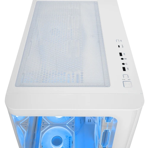 Obudowa Rampage Loopy RGB Infinity HUB Tempered Glass White