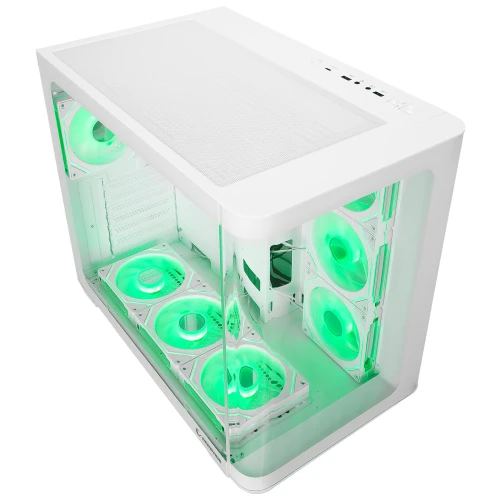 Obudowa Rampage Loopy RGB Infinity HUB Tempered Glass White