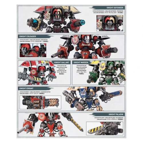 Warhammer 40000 Imperial Knights Knight Questoris Paladin Crusaider Warden Errant Perceptor