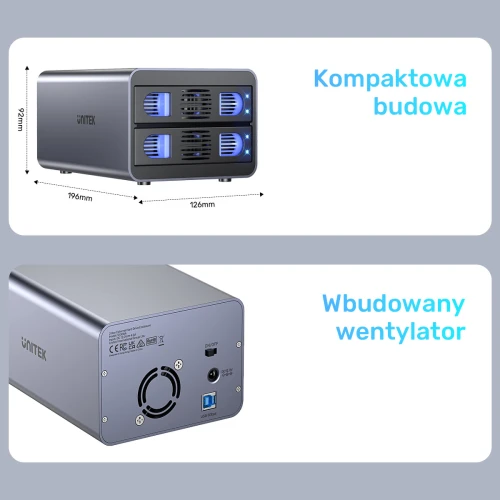 Kieszeń na dyski Unitek S1308A01-EU SATA 2,5''/3,5'' SATA HDD/SSD 40TB