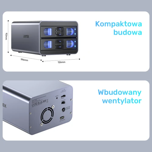 Obudowa RAID do dysku Unitek S1308C01-EU SATA 2.5''/3.5'' USB-C 10Gb/s
