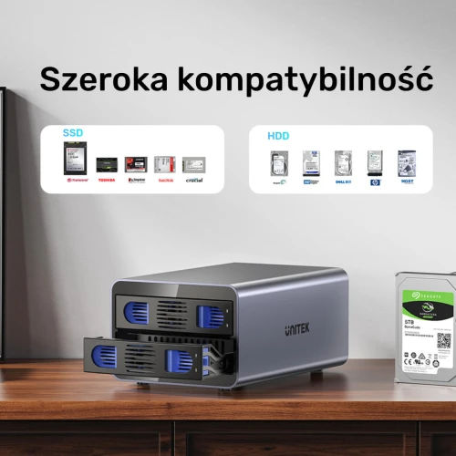 Obudowa RAID do dysku Unitek S1308C01-EU SATA 2.5''/3.5'' USB-C 10Gb/s