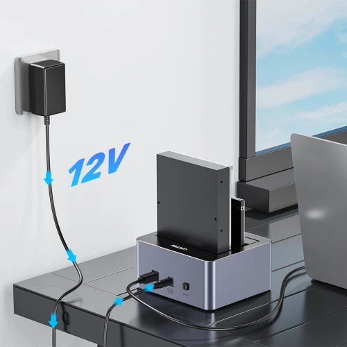 Stacja dokująca Unitek Y-3026GY01-EU HDD USB3.0 2x SATA 2,5''/3,5'' USB-C 5Gbps