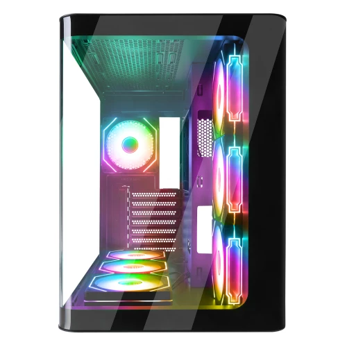 Obudowa Rampage Loopy RGB Infinity HUB Tempered Glass Black