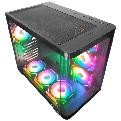 Obudowa Rampage Loopy RGB Infinity HUB Tempered Glass Black