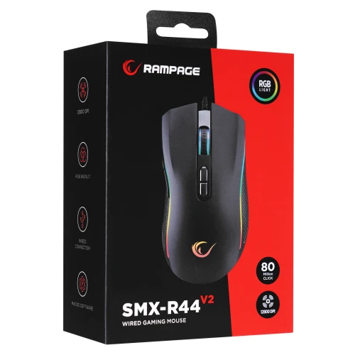 Mysz Rampage SMX-R44 V2 Black 12800DPI