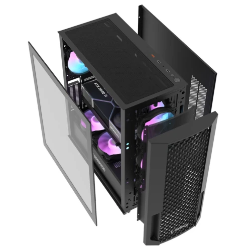 Obudowa Rampage SHELOB Tempered Glass Black