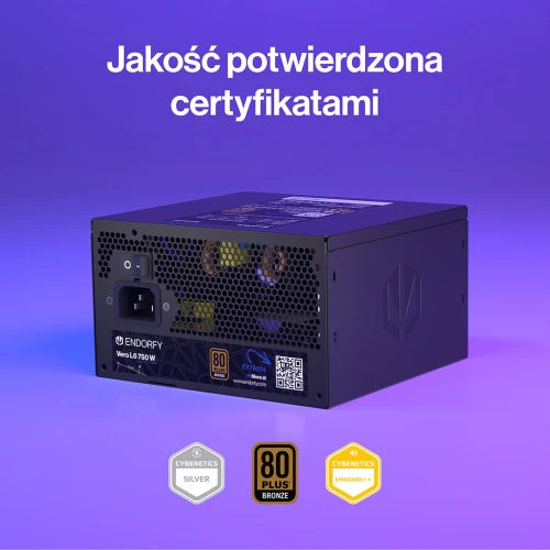 Zasilacz ENDORFY Vero L6 750W ATX 3.1 80Plus Bronze Cybenetics Silver