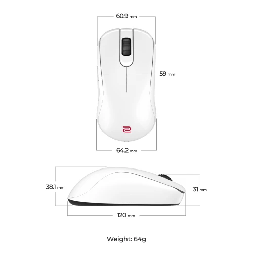 Mysz Zowie BenQ S2-DW Glossy White 4K Wireless