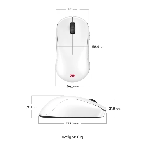 Mysz Zowie BenQ U2-DW Glossy White 4K Wireless OUTLET