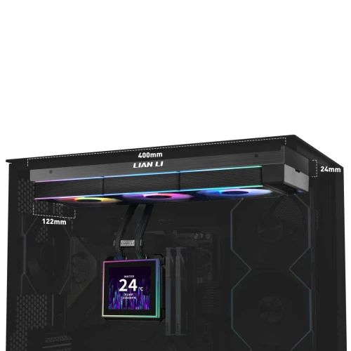 Chłodzenie wodne AiO Lian Li HydroShift II LCD-S 360CL 360 RGB Black