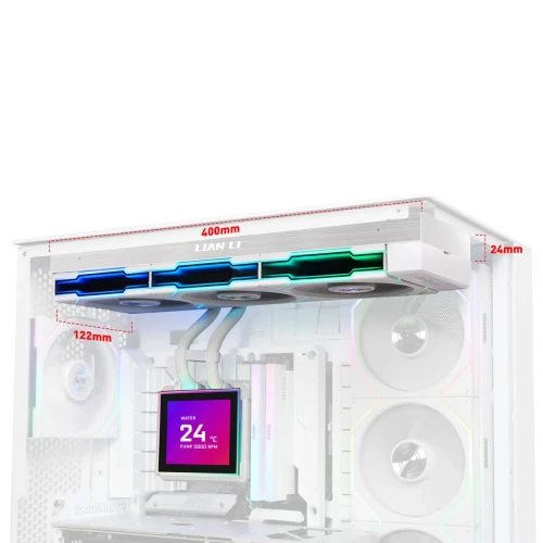 Chłodzenie wodne AiO Lian Li HydroShift II LCD-S 360TL 360 RGB White