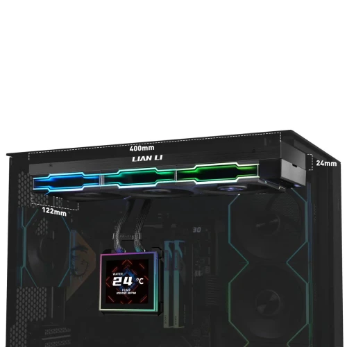 Chłodzenie wodne AiO Lian Li HydroShift II LCD-S 360TL 360 RGB Black