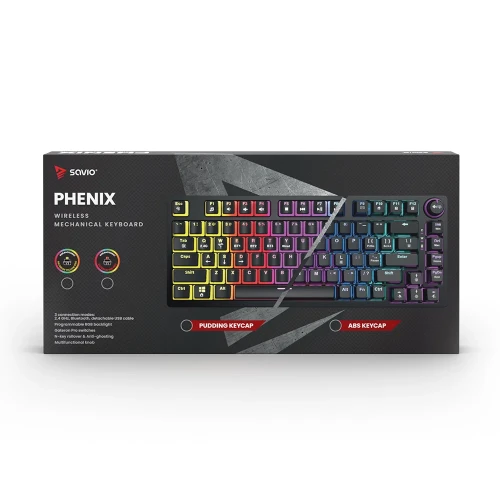 Klawiatura Savio Phenix RGB Wireless Gateron Yellow Pro