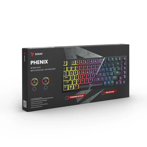 Klawiatura Savio Phenix RGB Wireless Gateron Yellow Pro