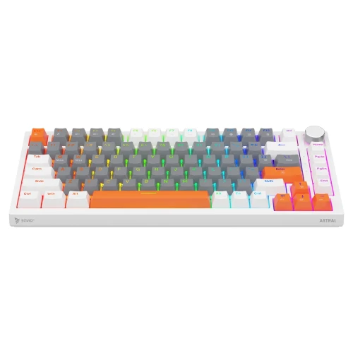 Klawiatura Savio Astral RGB White Outemu Jade White + zestaw keycapów