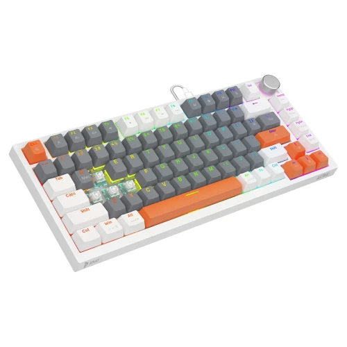 Klawiatura Savio Astral RGB White Outemu Jade White + zestaw keycapów