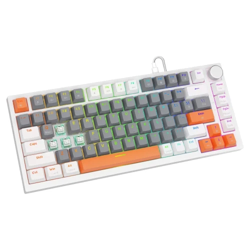 Klawiatura Savio Astral RGB White Outemu Jade White + zestaw keycapów