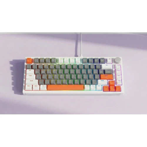 Klawiatura Savio Astral RGB White Outemu Jade White + zestaw keycapów