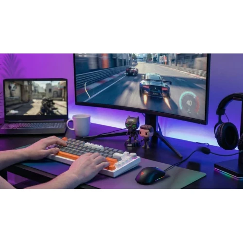 Klawiatura Savio Astral RGB White Outemu Jade White + zestaw keycapów
