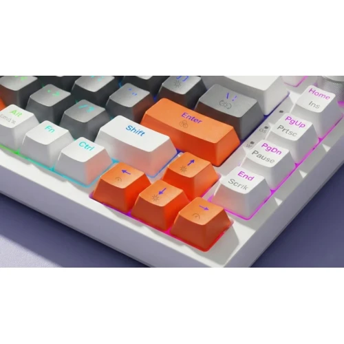 Klawiatura Savio Astral RGB White Outemu Jade White + zestaw keycapów