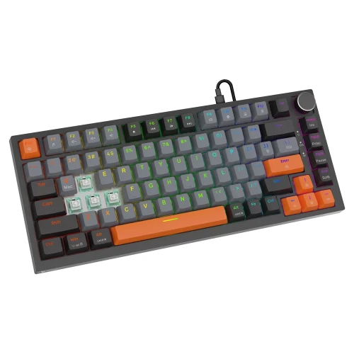 Klawiatura Savio Astral RGB Black Outemu Jade White + zestaw keycapów