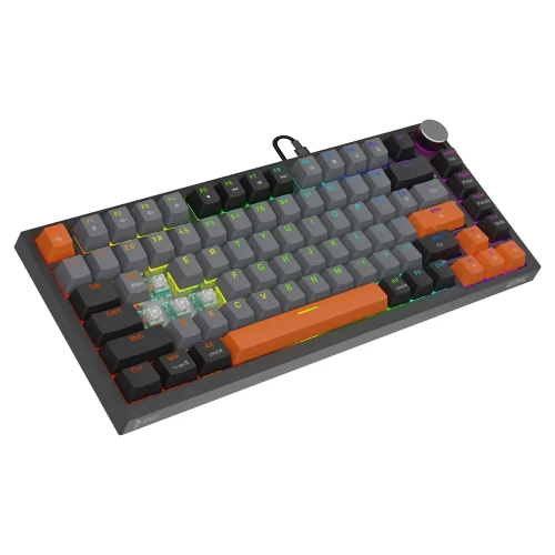 Klawiatura Savio Astral RGB Black Outemu Jade White + zestaw keycapów