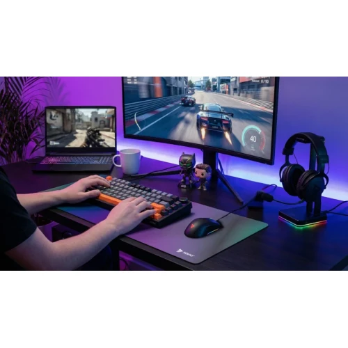 Klawiatura Savio Astral RGB Black Outemu Jade White + zestaw keycapów