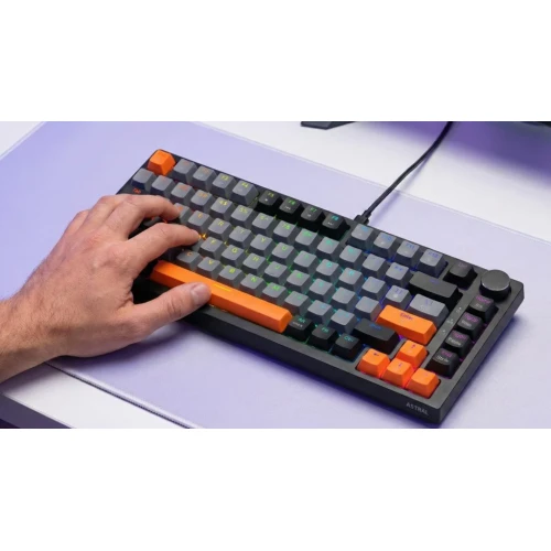Klawiatura Savio Astral RGB Black Outemu Jade White + zestaw keycapów
