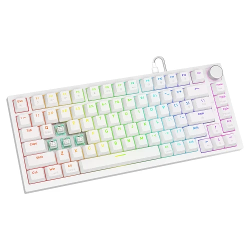 Klawiatura Savio Astral RGB White Outemu Jade White