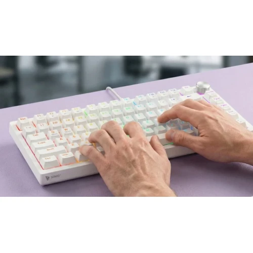 Klawiatura Savio Astral RGB White Outemu Jade White