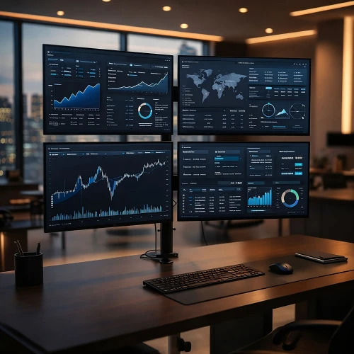 Uchwyt biurkowy do 4 monitorów 17″-32″ MOZOS MS04 VESA