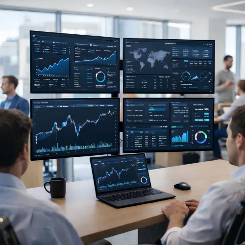 Uchwyt biurkowy do 4 monitorów 17″-32″ MOZOS MS04 VESA