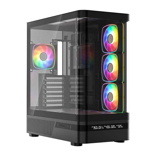 Obudowa Modecom Volcano AQ200 ARGB Tempered Glass Black